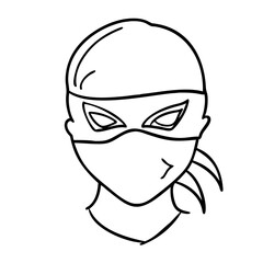  Vector Line Art Ninja Mask Character for Animation and Graphic Design