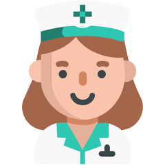 Obraz premium Smiling Nurse Healthcare Medical Professional Vector Illustration