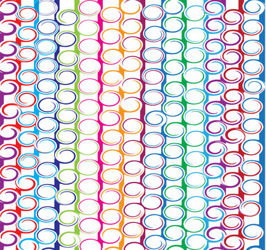 abstract colorful twirl seamless pattern with circles