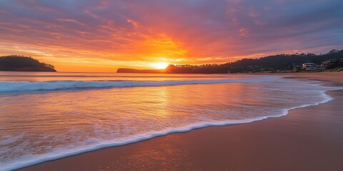 Marvellous Sunrise Beach. Tranquil Holiday Destination. Sea and Sky concept.
