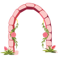  Elegant Floral Stone Archway Vector for Wedding and Event Design