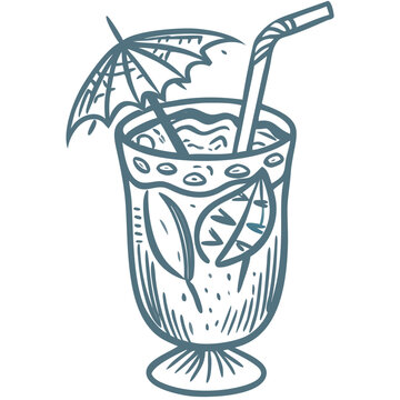 recommend clip art:  Tropical Cocktail Vector with Umbrella and Straw Illustrating Refreshing Summer Beverage