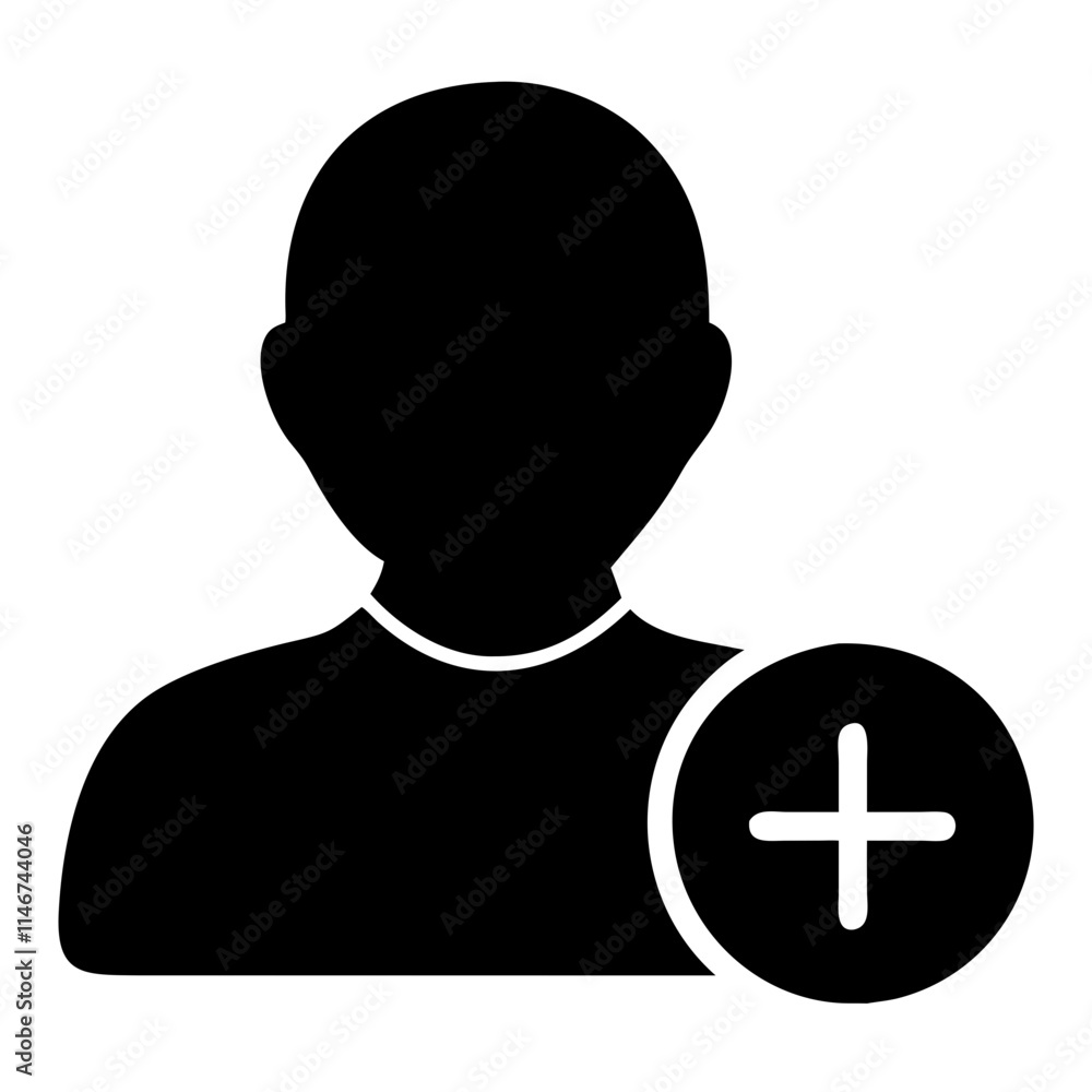 Poster user profile add vector for online account creation and social media