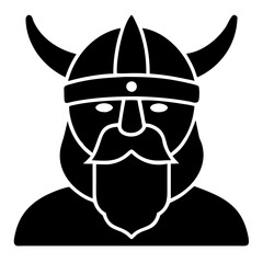  Viking Warrior Helmet Symbol in Black Silhouette on Purple Background