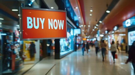 Sale promotion message in store during holiday shopping season