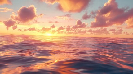 Obraz premium serene sunset over calm ocean waves