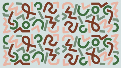 Pattern with Colorful Geometric Shapes. Abstract background with multicolored waves.