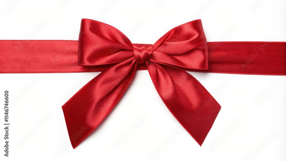 Aufkleber a classic red satin bow with a smooth finish, perfect for adding a touch of elegance to any occasion