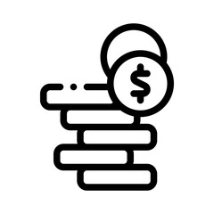 coin stack line icon