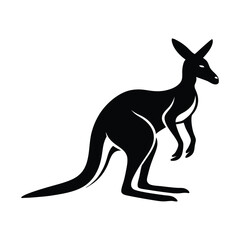 kangaroo illustration silhouettes icon isolated on a white background