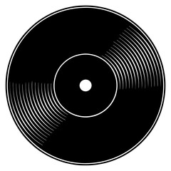 Vinyl Record Minimalist Line Art Vector Design