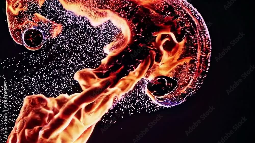 Aufkleber captivating flames dance in mesmerizing forms against a dark background in this vivid display of fir