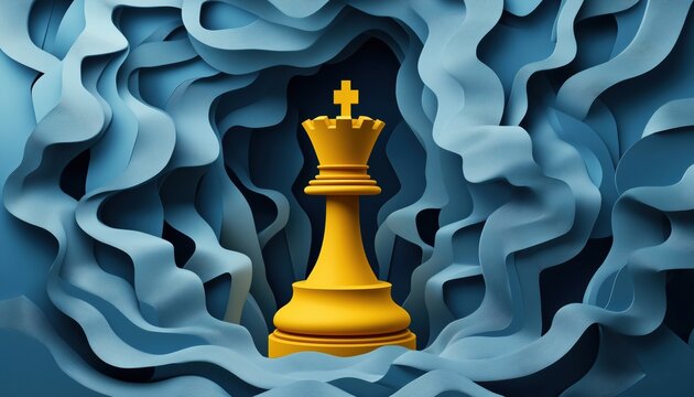 Golden King Chess: Surrounded By Enemies, Facing Checkmate In End Game, But Prepared With Emergency Exit Stairs For Worst-Case Scenario