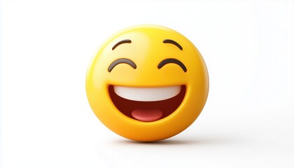 Fototapeta premium Emotional Emoji Avatars In White Background: The Collection Of Emoticons Characters With Expressive Faces On A Clean White Surface.