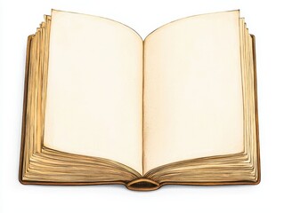Fototapeta premium An open book with blank pages, showcasing its empty interior, inviting creativity or writing.