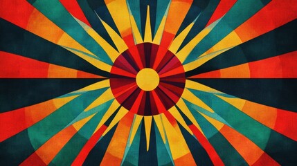vibrant retro sunburst design