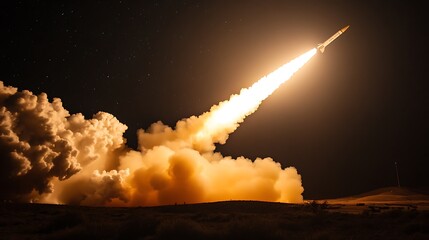 Photo of a rocket launch dark background space ship