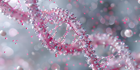 Electron microscopy of DNA gene structure, showcasing molecular biology and intricate genetic design.