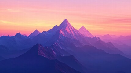 Fototapeta premium serene sunset mountain landscape