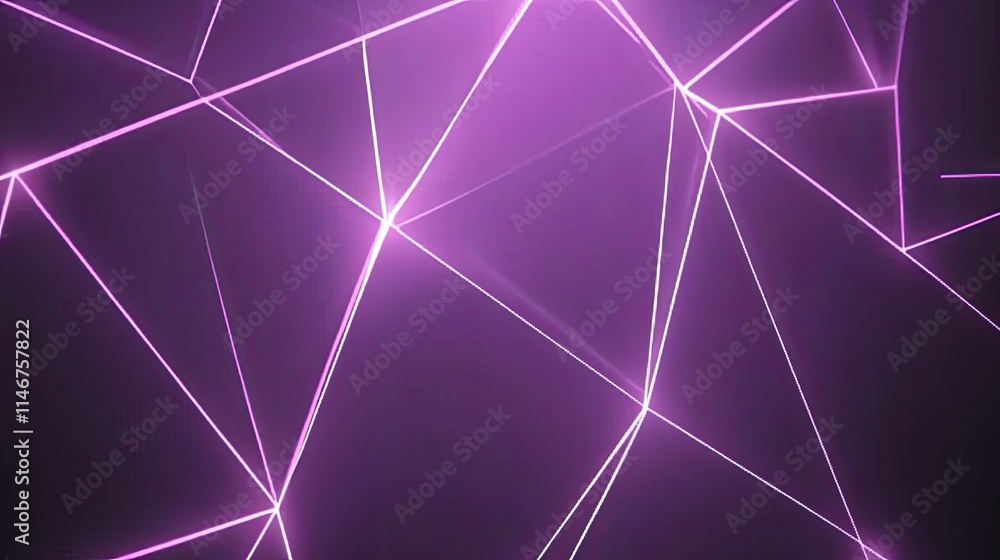 Poster abstract lines and 3d shapes in a gradient of neon colors, converging into a futuristic, energetic d