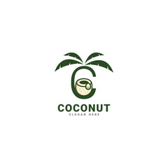 Coconut tree logo design Natural products