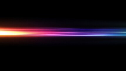Fototapeta premium Abstract glowing ray light overlay on a black background, soft and smooth light beams with a gradient effect