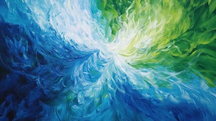 Obraz premium abstract blue and green swirling energy painting