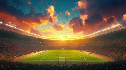 sunset stadium soccer game