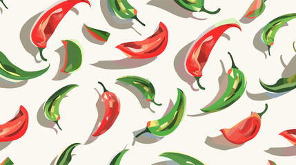 Realistic Vector Illustration of Red or Green Chili Pepper