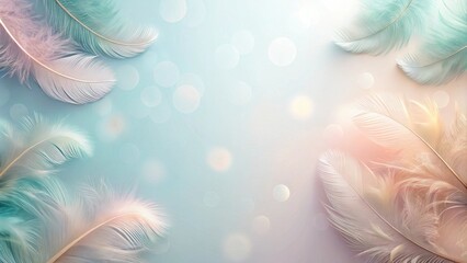 Obraz premium Soft Pastel Feathers on a Dreamy Background Elegant and Airy Design