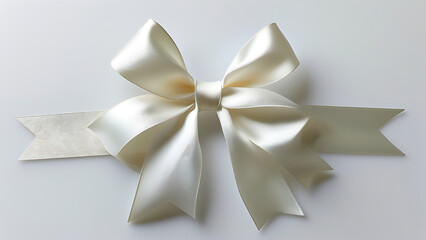 A close-up view of a Elegant ribbon tied into a bow with a glowing background, creating a festive and elegant scene suitable for holiday and celebration.