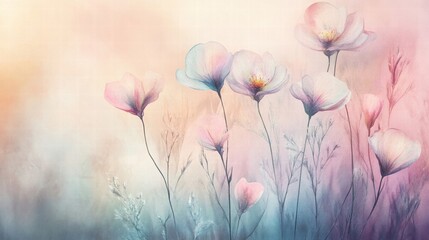 pastel watercolor floral meadow