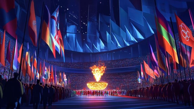 olympic opening ceremony illustration