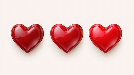 Fototapeta premium A collection of red heart shapes floating gently on a pastel backdrop for a festive Valentine's Day