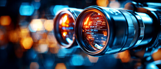 Analyzing stock market trends with binocular lenses a detailed look at financial charts in a dynamic environment