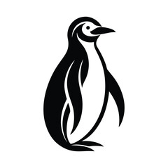 penguin silhouette vector, illustration isolated on a white background