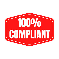100% compliant sign icon