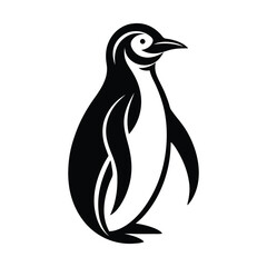 silhouette of penguin icon on white background