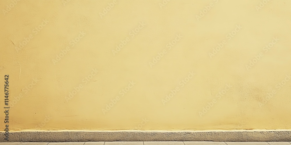 Poster a light yellow wall with a textured surface, perfect for creating an elegant and minimalist backgrou