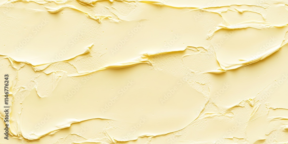 Poster a light yellow wall with a textured surface, perfect for creating an elegant and minimalist backgrou