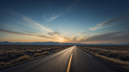 Single Road Leading to a Bright Horizon