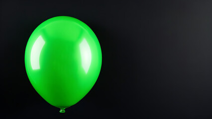 Minimalistic green  Balloon Against a Dark Background with Highlights