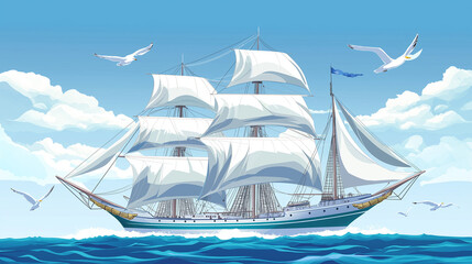 A white colored super majestic ship in ocean.