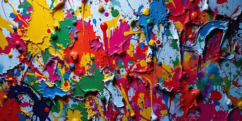 Obraz premium Colorful Rainbow Paint Explosion Background On White