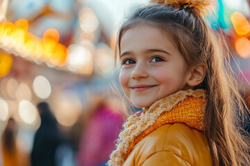 Naklejka premium Portrait of a small child on spring celebrations generative ai