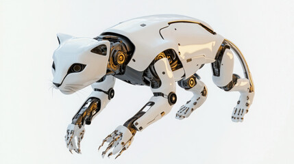 Futuristic robotic cat with sleek design and advanced features