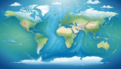 world map and earth