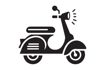 A scooter icon silhouette illustration with white background 1