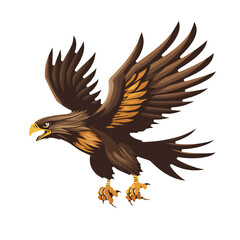 Obraz premium Majestic Brown Eagle Soaring transparent image