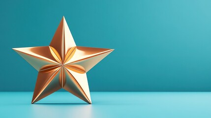 Obraz premium Luxurious Golden Star Geometric Shape Reflective Finish Minimal Style 